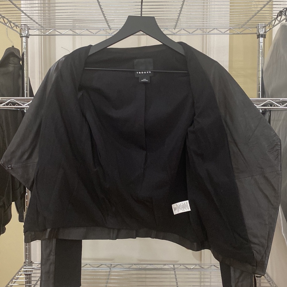 New Trouvé chic black 100% leather jacket - Picture 5 of 10